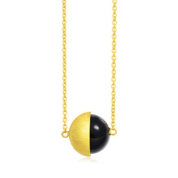 999.9 Gold Chalcedony Necklace