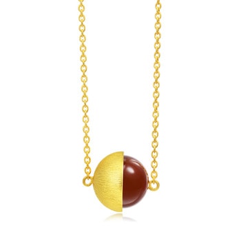 999.9 Gold Agate Necklace