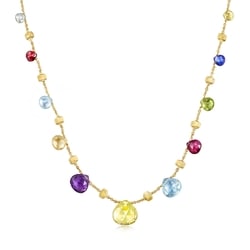 「Paradise」18K黃色黃金綠水晶頸鍊