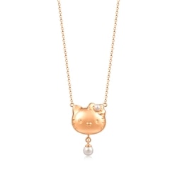'Hello Kitty' 18K Rose Gold Akoya Pearl Necklace