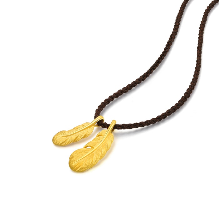 999.9 Gold Feather Necklace | Chow Sang 
