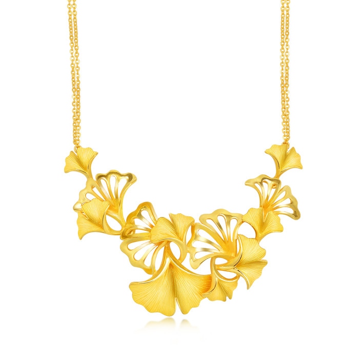 Chinese Wedding Collection 'Floral' 999.9 Gold Necklace | Chow 