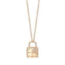 18K Red Gold Diamond Four-Leaf Clover Necklace