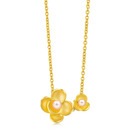 Floral' 999.9 Gold Pearl Necklace
