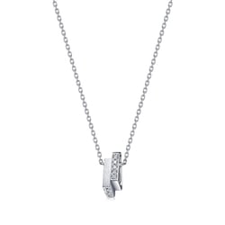 'M' 18K White Gold Diamond Necklace