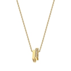 'M' 18K Yellow Gold Diamond Necklace