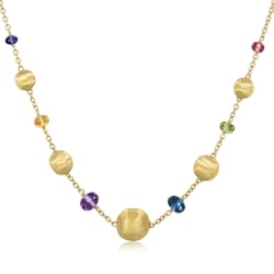 'Africa' 18K Yellow Gold London Blue Topaz (Treated) Necklace