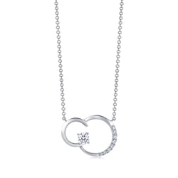 18K白色黃金鑽石頸鍊