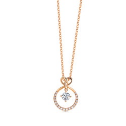 'Love Knot' 18K Rose Gold Diamond Necklace