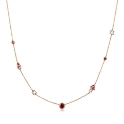 'Form' 18K Rose Gold Garnet Necklace