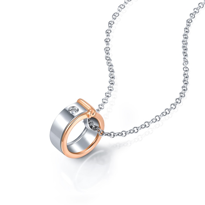 18K白色黄金及玫瑰金 頸鍊 | 周生生珠寶 | 91329U - 4