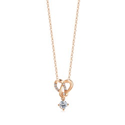 'Love Knot' 18K Rose Gold Diamond Necklace