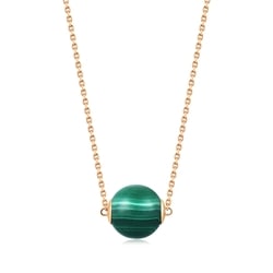 'Cosmos' 18K Rose Gold Malachite Necklace