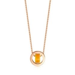 18K Red Gold Orange Mother of Pearl Necklace