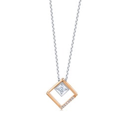 「Daily Luxe」18K白紅分色黃金鑽石頸鍊