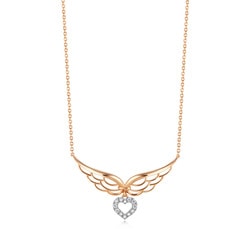 18K黃金鑽石翅膀頸鍊