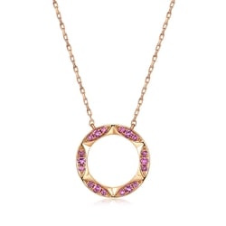 'Timeless' 18K Rose Gold Pink Sapphire Necklace