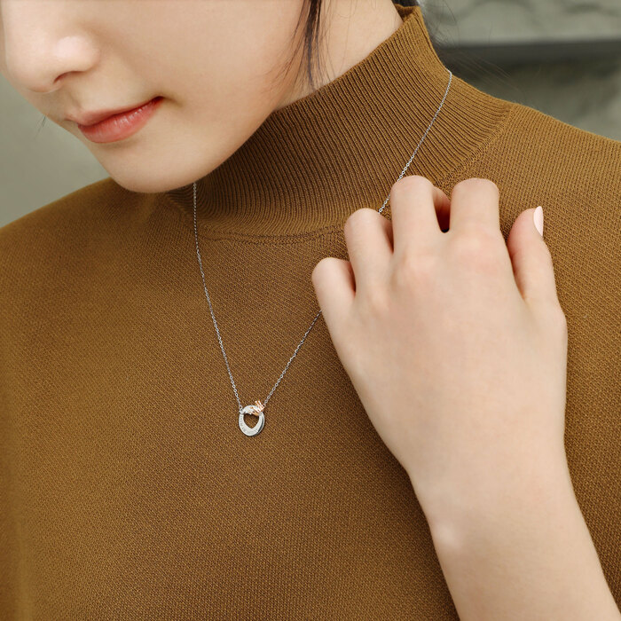 18K White & Rose Gold Necklace | Chow Sang Sang Jewellery | Minty Collection | 92102N - 2