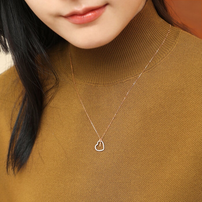 18K白色黄金及玫瑰金 頸鍊 | 周生生珠寶 | 薄荷系列 | 92103N - 2