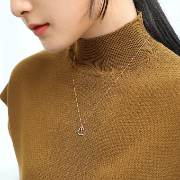 18K白色黄金及玫瑰金 頸鍊 | 周生生珠寶 | 薄荷系列 | 92103N - 3