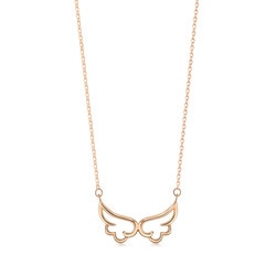 18K Rose Gold Angel Wing Necklace
