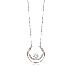 「小皇冠」18K白紅分色黃金鑽石頸鍊