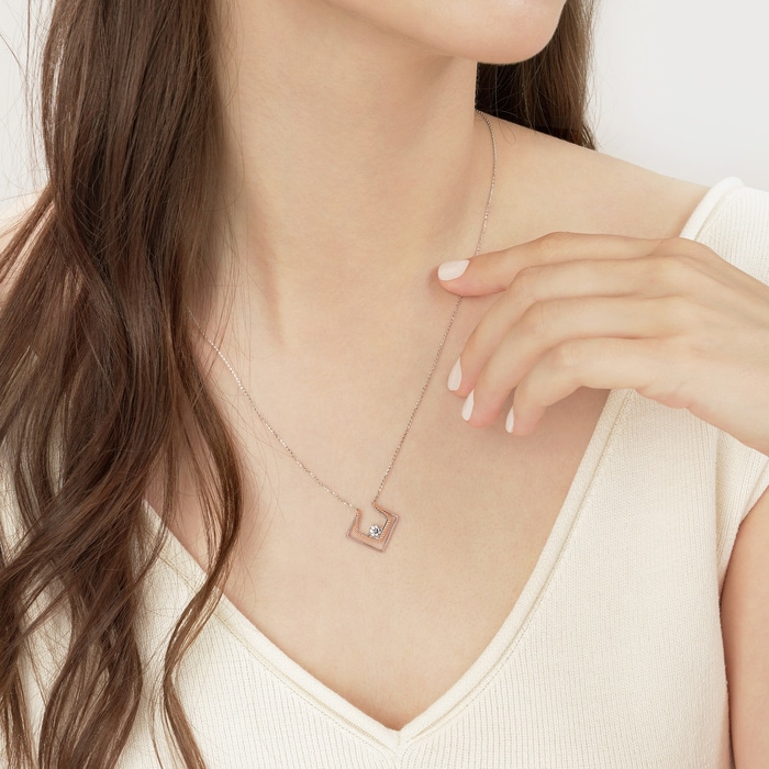 18K白色黄金及玫瑰金 頸鍊 | 周生生珠寶 | 92466N - 2