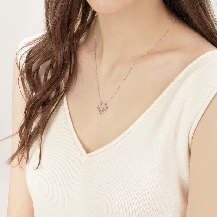 18K白色黄金及玫瑰金 頸鍊 | 周生生珠寶 | 92466N - 3