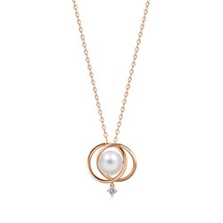 18K Rose Gold Akoya Pearl Necklace