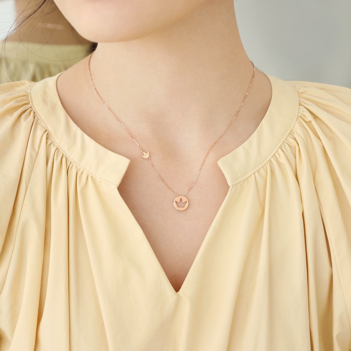 18K Rose Gold Necklace | Chow Sang Sang Jewellery | Minty Collection | 92782U - 2