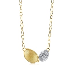 'Lunaria' 18K Yellow & White Gold Diamond Necklace