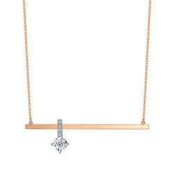 18K白紅分色黃金鑽石頸鍊