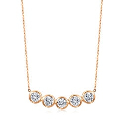 「炫幻」18K白紅分色黃金鑽石頸鍊