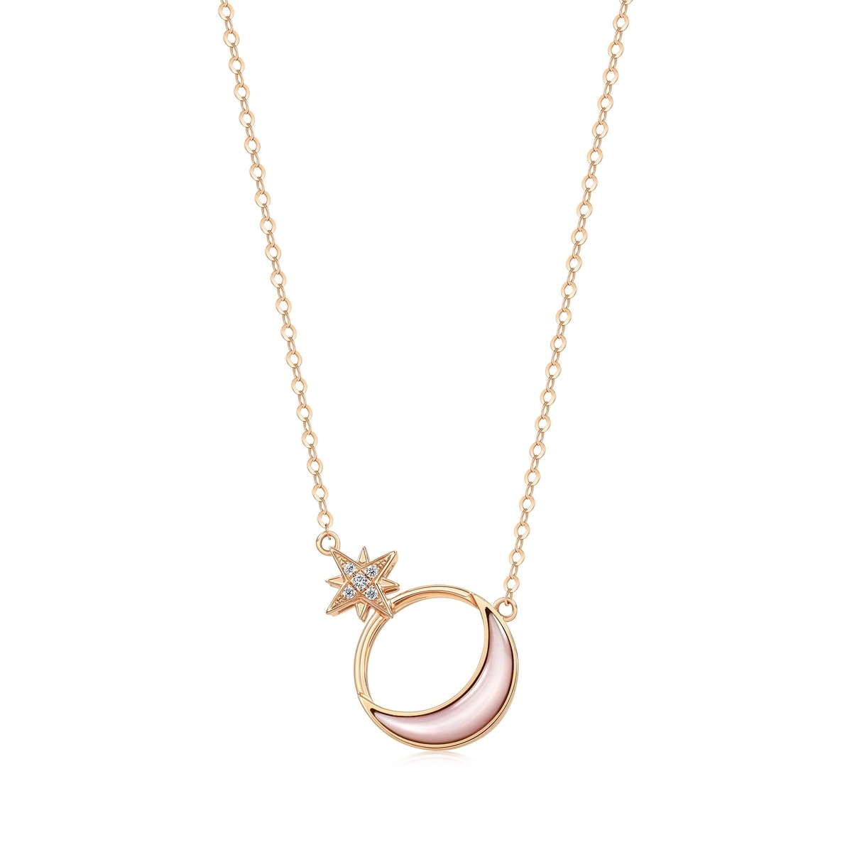 9ktローズゴールド＆パール風チャーム Ф Minty Collection - 18K Rose Gold Necklace | 93316N(47 cm