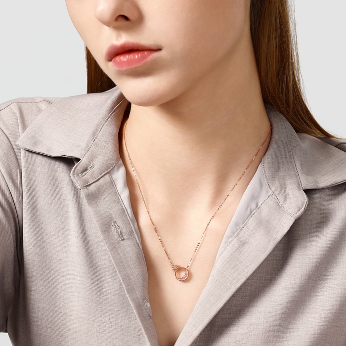 18K Rose Gold Necklace | Chow Sang Sang Jewellery | Minty Collection | 93316N - 3