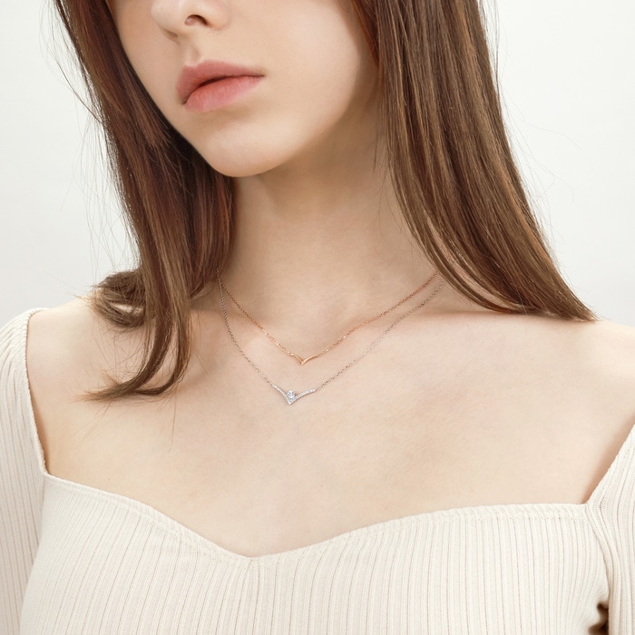 18K白色黄金及玫瑰金 頸鍊 | 周生生珠寶 | 93358N - 2