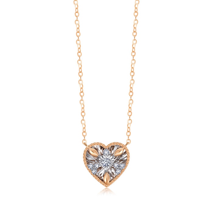 'Fantasy' 18K White & Red Gold Diamond Necklace