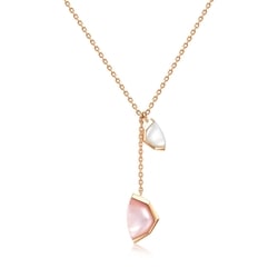 'Harmony' 18K Rose Gold Pink Mother of Pearl Necklace