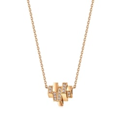 'M' 18K Rose Gold Diamond Necklace