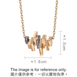 M 18K Red  Black Gold Diamond Necklace