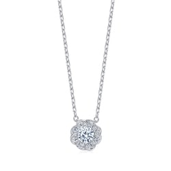 'Floral' 18K White Gold Diamond Necklace