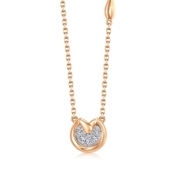 「萌芽」18K白紅分色黃金鑽石心型頸鍊