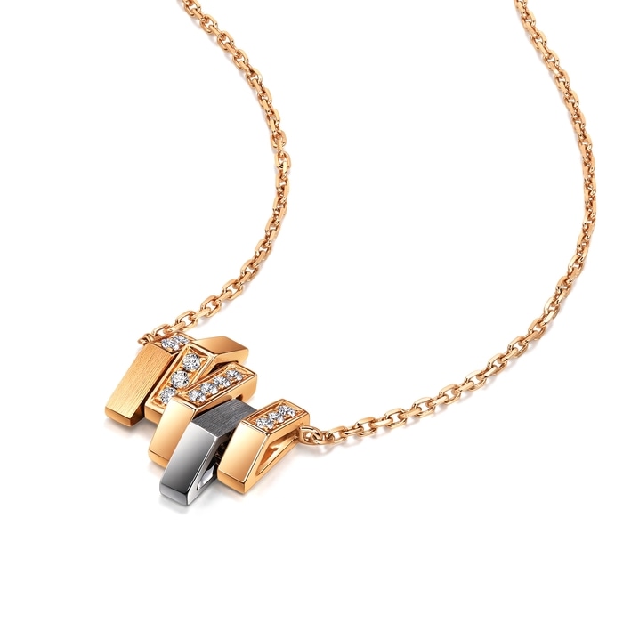 18K Rose & Black Gold Necklace | Chow Sang Sang Jewellery | 94170N - 4