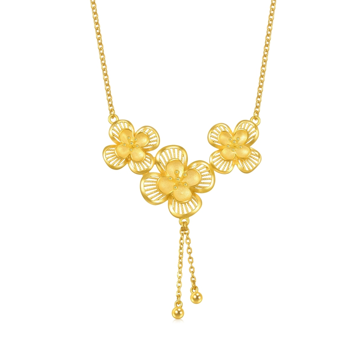Chinese Wedding Collection - 'Floral' 999.9 Gold Necklace