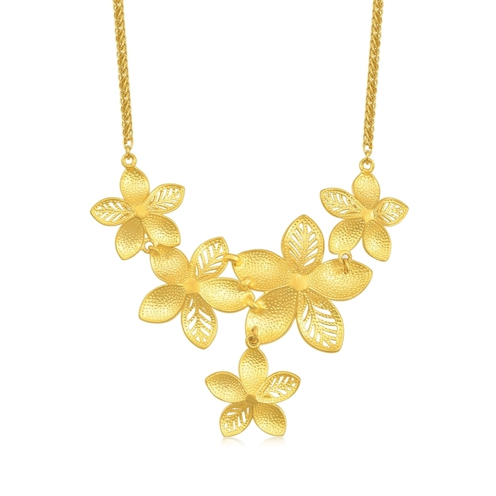 Chinese Wedding Collection - 'Floral' 999.9 Gold Necklace