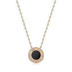 'Timeless' 18K Rose Gold Onyx (Black Chalcedony) Necklace