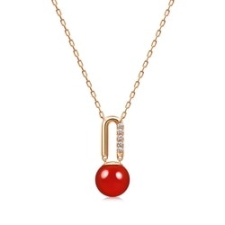 「Cosmos「宇」」18K玫瑰金玉髓頸鍊