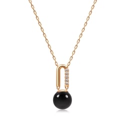'Cosmos' 18K Rose Gold Onyx (Black Chalcedony) Necklace