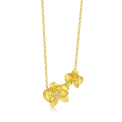 'Blossom' 999 Gold Diamond Necklace