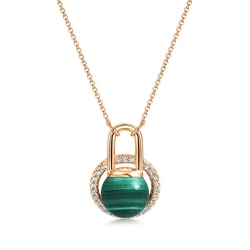 'Cosmos' 18K Rose Gold Malachite Necklace